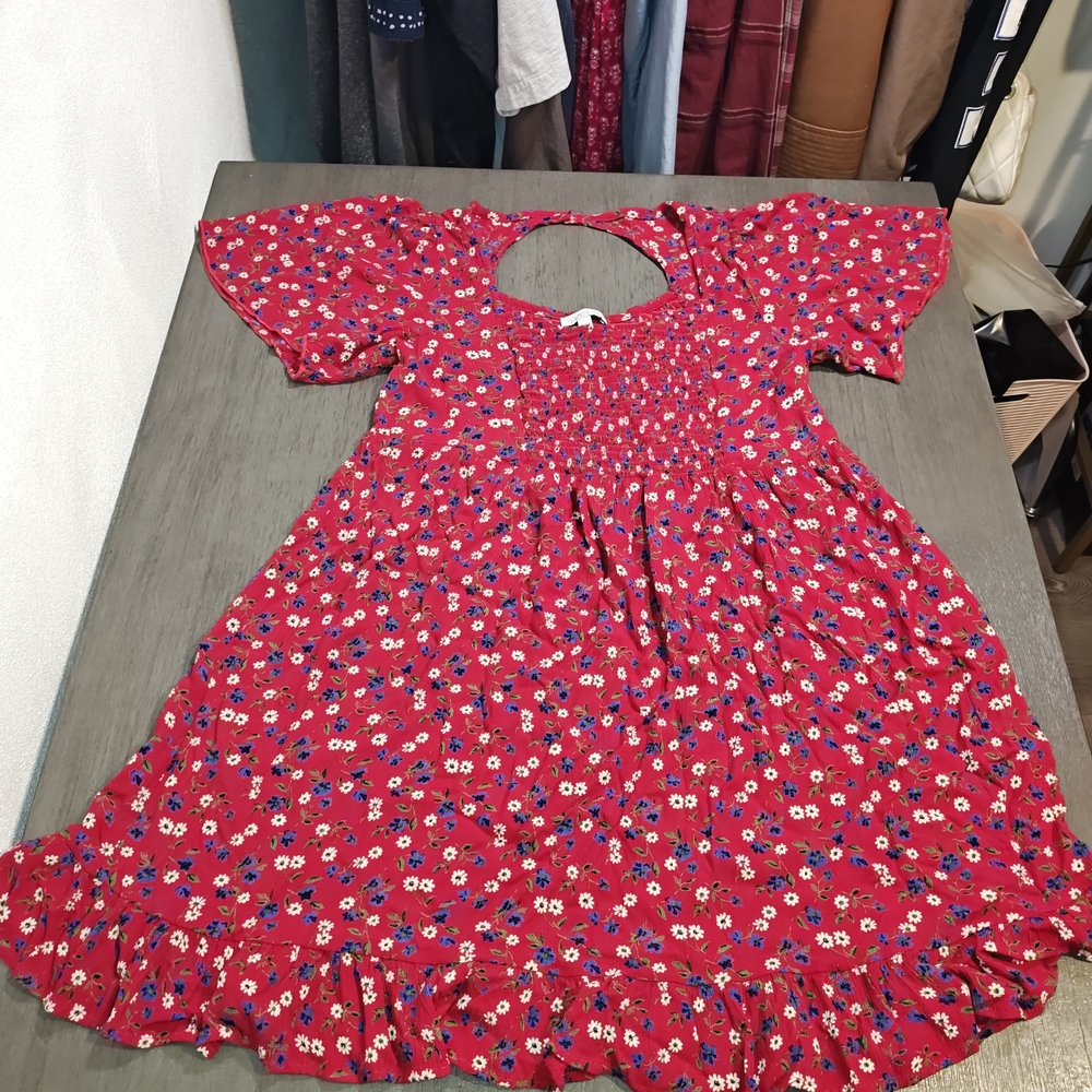 Patrons Of Peace,By Anthropology Woman's Dress,Red With Flower Print,Large